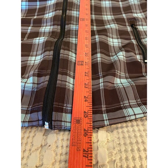 Marino Bay Jacket Sz XL Natural Zip Up Women’s Collared Brown Plaid Turquoise - Picture 11 of 12